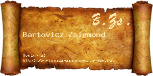 Bartovicz Zsigmond névjegykártya